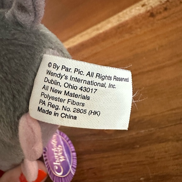 Charlotte's Web Templeton the Mouse Plush Promo/Wedy's - Picture 5 of 9